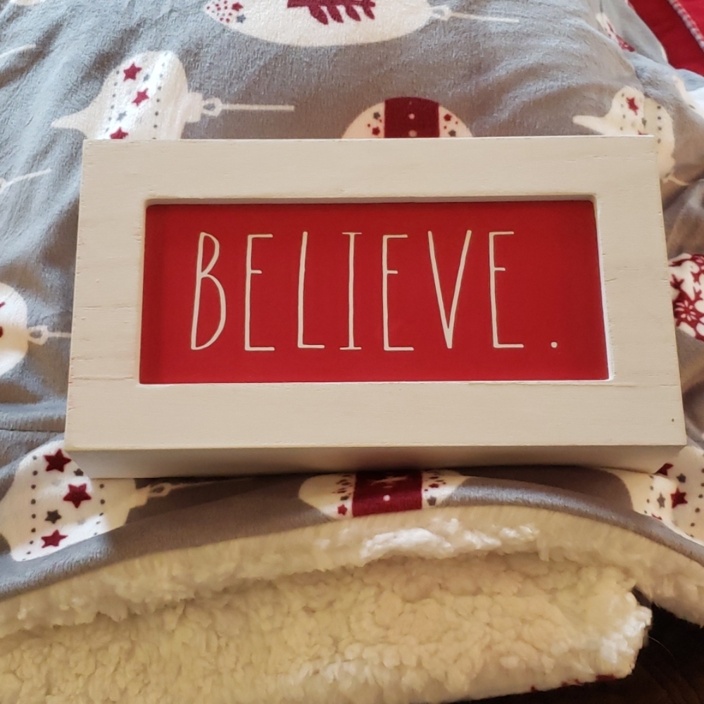 RAE DUNN Believe sign